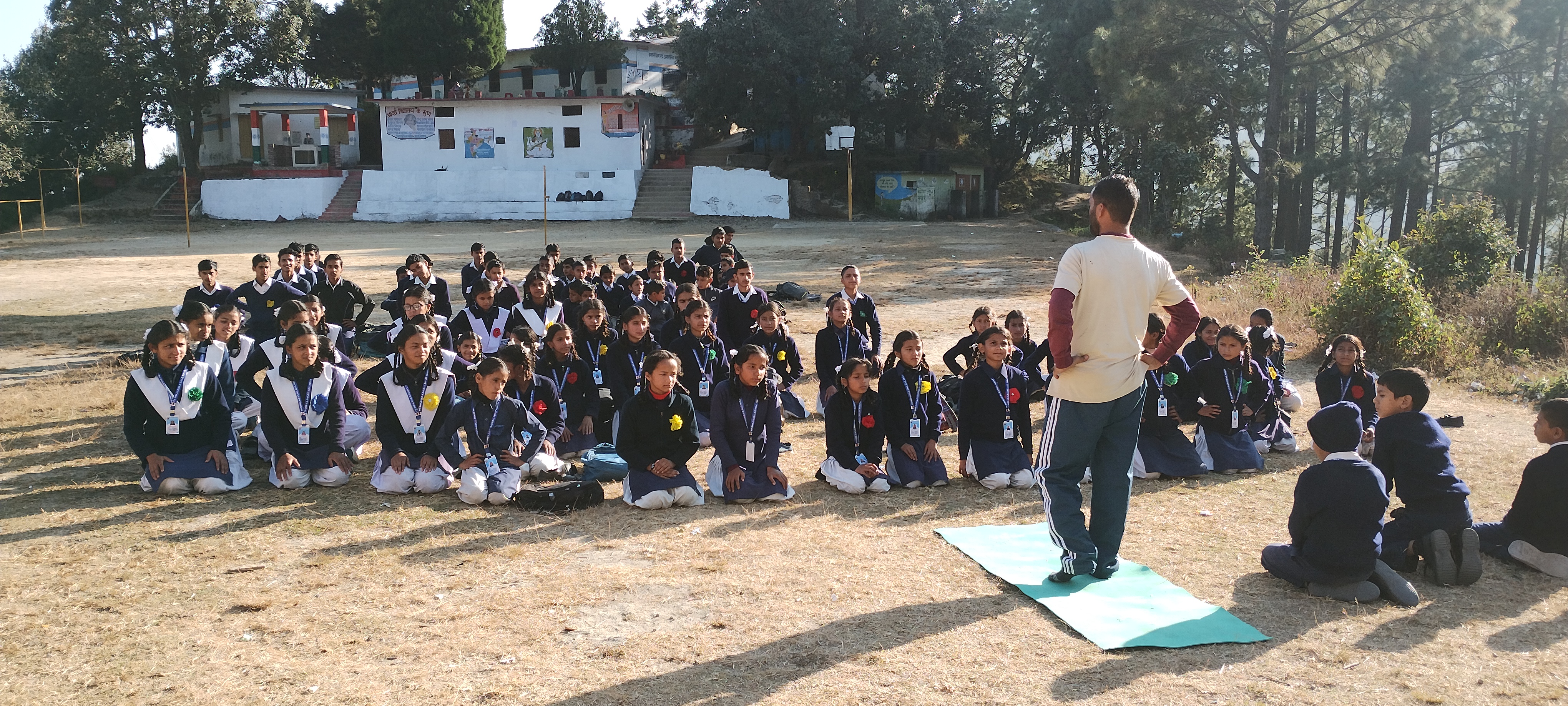 Yoga training session